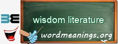 WordMeaning blackboard for wisdom literature